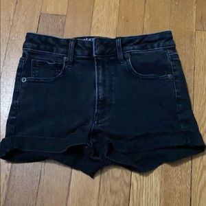 AE Super Hi-Rise Shortie Black Jean Shorts